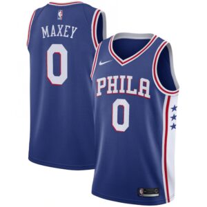 68640ebdabcfc_1 Men's Philadelphia 76ers #0 Tyrese Maxey Royal Icon Edition Stitched Swingman Jersey