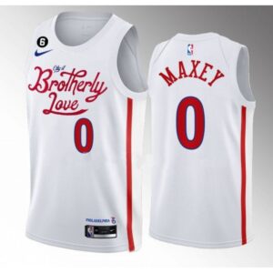 68640ec424690_1 Men's Philadelphia 76ers #0 Tyrese Maxey White 2022/23 City Edition With NO.6 Patch Stitched Basketball Jersey