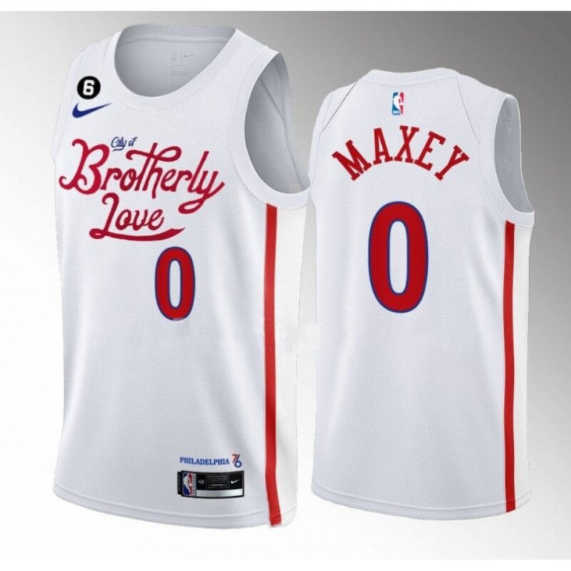 68640ec424690_1 Men's Philadelphia 76ers #0 Tyrese Maxey White 2022/23 City Edition With NO.6 Patch Stitched Basketball Jersey