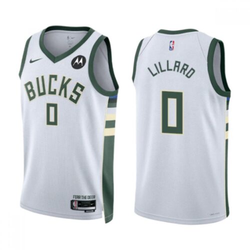 68640f2ed2d9f_1 Men's Milwaukee Bucks #0 Damian Lillard White Association Edition Stitched Basketball Jersey