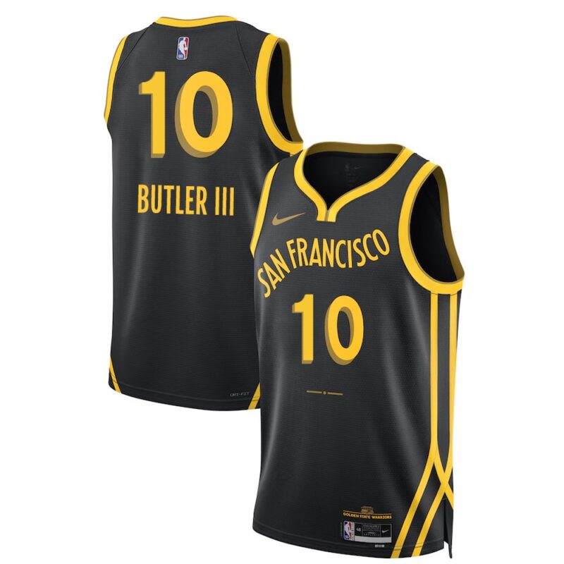 6864100a24d09_1 Men's Golden State Warriors #10 Jimmy Butler III Black 2025 City Edition Stitched Basketball Jersey