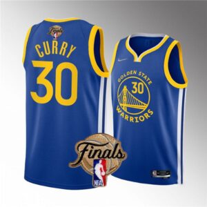 686410671664a_1 Youth Golden State Warriors #30 Stephen Curry 2022 Blue NBA Finals Stitched Jersey