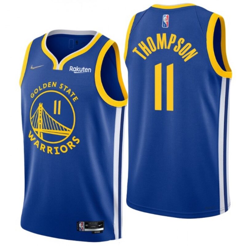 686410865d70d_1 Men's Golden State Warriors #11 Klay Thompson 2022 Royal 75th Anniversary Stitched Jersey