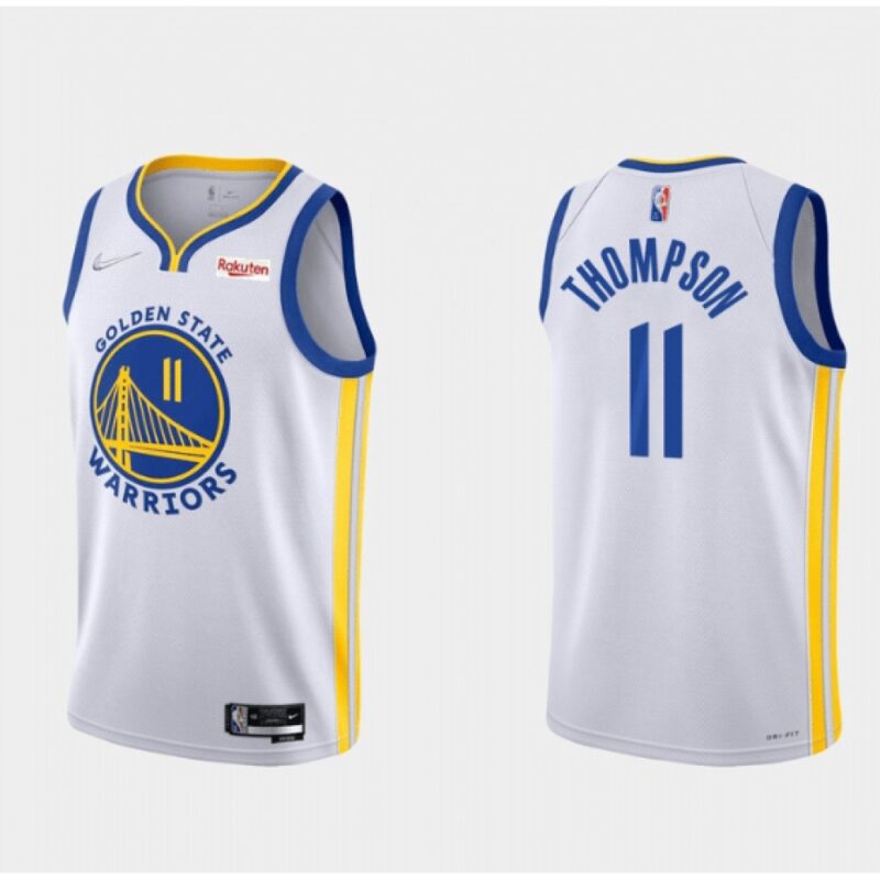 6864109032239_1 Men's Golden State Warriors #11 Klay Thompson 2022 White 75th Anniversary Stitched Jersey