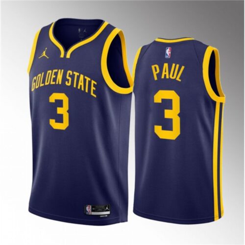 686410bd15d0b_1 Men's Golden State Warriors #3 Chris Paul Navy Statement Edition Stitched Basketball Jersey