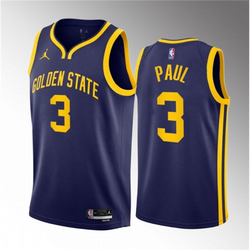 686410bd15d0b_1 Men's Golden State Warriors #3 Chris Paul Navy Statement Edition Stitched Basketball Jersey