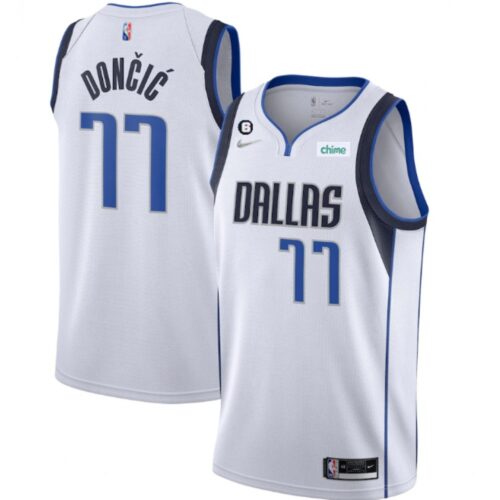 686410e34d69a_1 Men's Dallas Mavericks #77 Luka Doncic White No.6 Patch Stitched Jersey