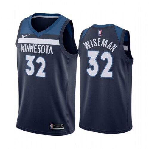 686411251627f_1 Men's Minnesota Timberwolves #32 James Wiseman Navy Icon Edition Stitched Jersey