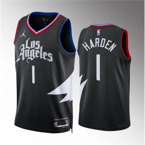 686411283ebf3_1 Men's Los Angeles Clippers #1 James Harden Black Statement Edition Stitched Jersey