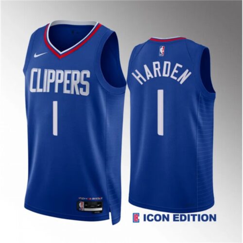 6864112b5cb9f_1 Men's Los Angeles Clippers #1 James Harden Blue Icon Edition Stitched Jersey