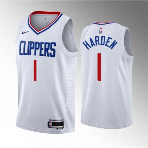 686411352f240_1 Men's Los Angeles Clippers #1 James Harden White 2023 Association Edition Stitched Jersey
