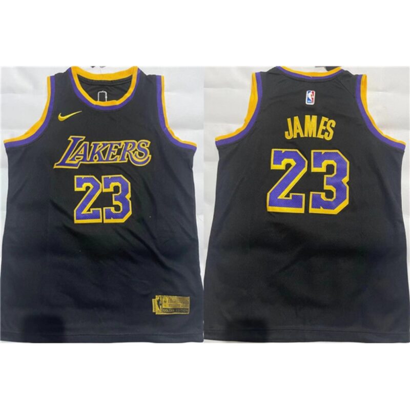 686411958e661_1 Youth Los Angeles Lakers #23 LeBron James Black Stitched Basketball Jersey
