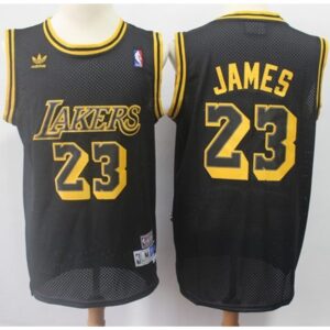 686411c0239f1_1 Men's Los Angeles Lakers #23 LeBron James Black Throwback Stitched NBA Jersey