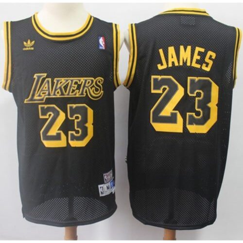 686411c0239f1_1 Men's Los Angeles Lakers #23 LeBron James Black Throwback Stitched NBA Jersey