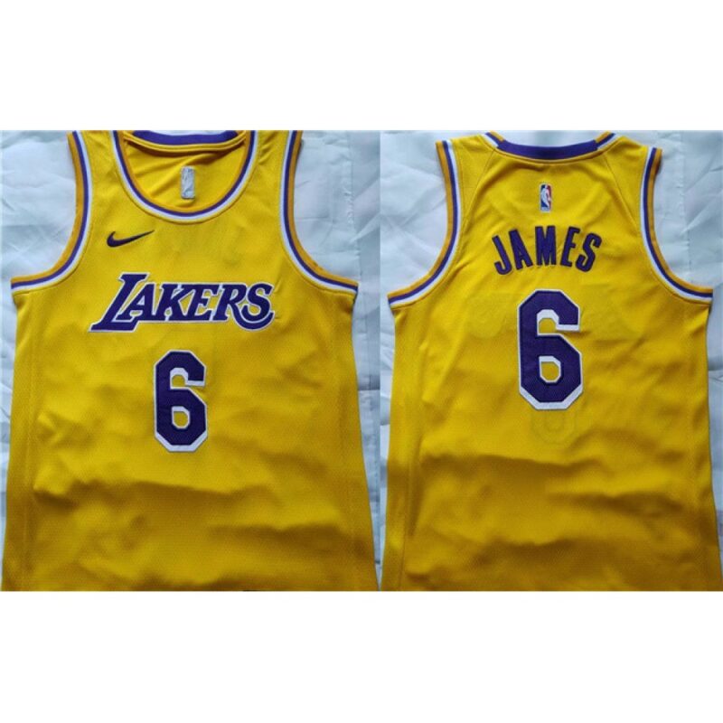 686411e185231_1 Men's Los Angeles Lakers #6 LeBron James Yellow Stitched Basketball Jersey