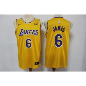 686411e4c7a18_1 Men's Los Angeles Lakers #6 LeBron James Yellow Stitched Basketball Jersey