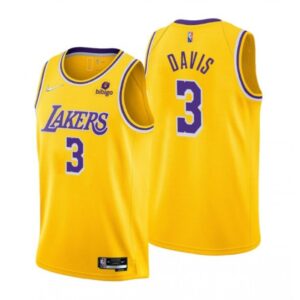 686412154b8b7_1 Men's Los Angeles Lakers #3 Anthony Davis Yellow 75th Anniversary Stitched Jersey