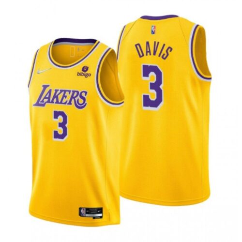 686412154b8b7_1 Men's Los Angeles Lakers #3 Anthony Davis Yellow 75th Anniversary Stitched Jersey