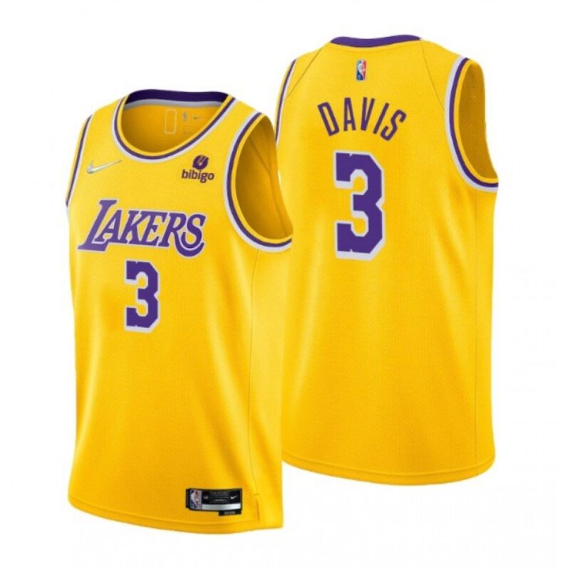 686412154b8b7_1 Men's Los Angeles Lakers #3 Anthony Davis Yellow 75th Anniversary Stitched Jersey