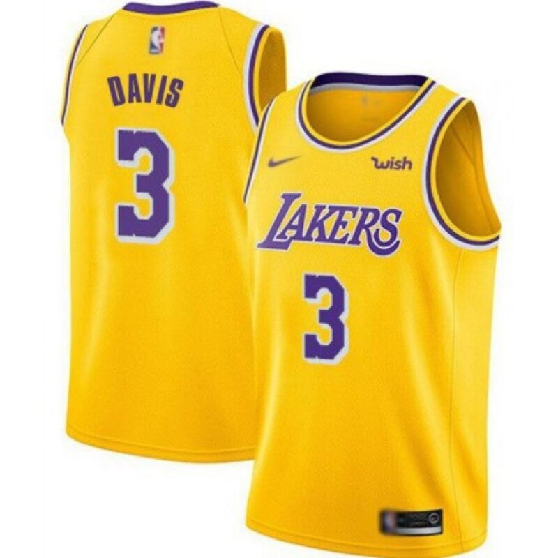 6864121bc811d_1 Men's Los Angeles Lakers #3 Anthony Davis Yellow Stitched NBA Jersey