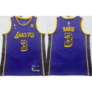 6864122c4585b_1 Men's Los Angeles Lakers #3 Anthony Davis Purple With NO.6 Patch Stitched Basketball Jersey