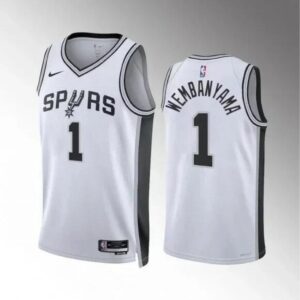 686412534fdfa_1 Youth San Antonio Spurs #1 Victor Wembanyama White 2022/23 Association Edition Stitched Jersey