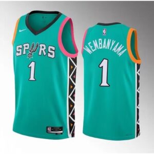 6864125f8872d_1 Men's San Antonio Spurs #1 Victor Wembanyama Teal 2022/23 City Edition Swingman Stitched Basketball Jersey