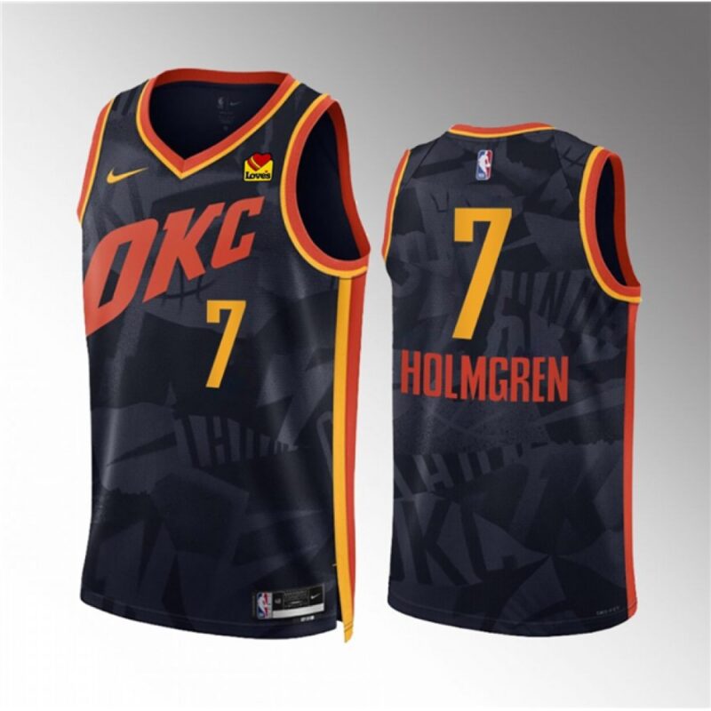 686412832f25c_1 Men's Oklahoma City Thunder #7 Chet Holmgren Black 2023/24 City Edition Stitched Basketball Jersey
