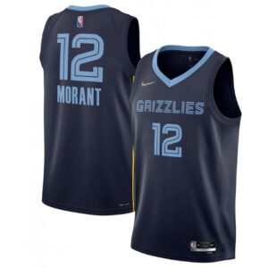 686412acac925_1 Men's Memphis Grizzlies #12 Ja Morant 75th Anniversary 2021 Navy Swingman Stitched Jersey