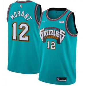 686412b014a3d_1 Men's Memphis Grizzlies #12 Ja Morant 75th Anniversary 2021 Teal Swingman Stitched Jersey