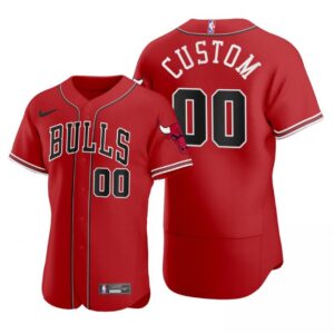 6864133a8212d_1 Men's Chicago Bulls Customized 2020 Red NBA X MLB Crossover Edition Stitched Jersey