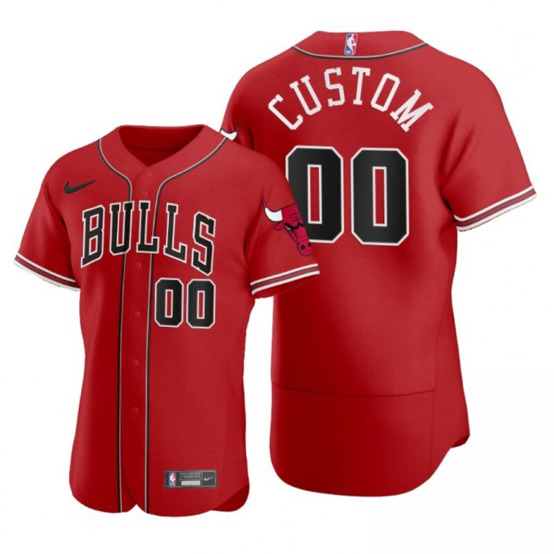 6864133a8212d_1 Men's Chicago Bulls Customized 2020 Red NBA X MLB Crossover Edition Stitched Jersey