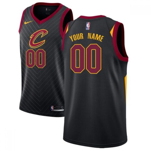 6864134808f44_1 Men's Cleveland Cavaliers Black Customized Stitched NBA Jersey