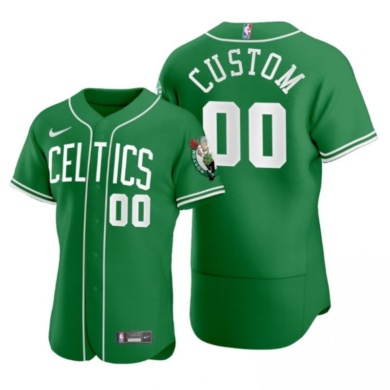 6864136b2e6d3_1 Men's Boston Celtics Customized 2020 Green NBA X MLB Crossover Edition Stitched Jersey