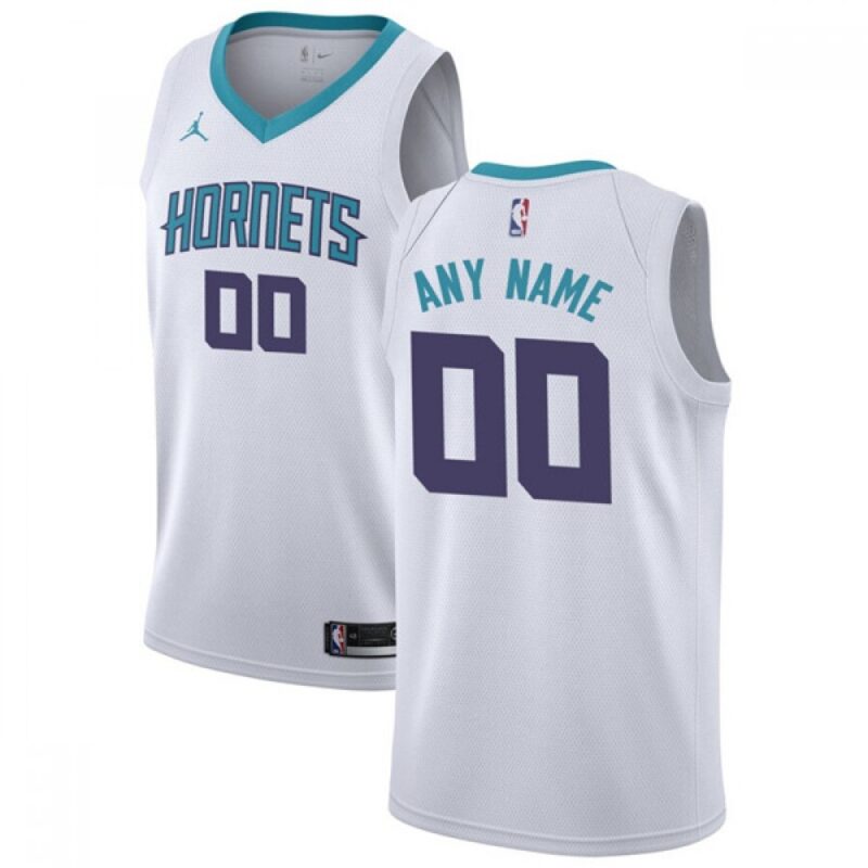 686413b600ee9_1 Men's Charlotte Hornets White Customized Stitched NBA Jersey