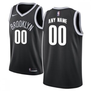 686413e4935a7_1 Men's Brooklyn Nets Black Customized Stitched NBA Jersey
