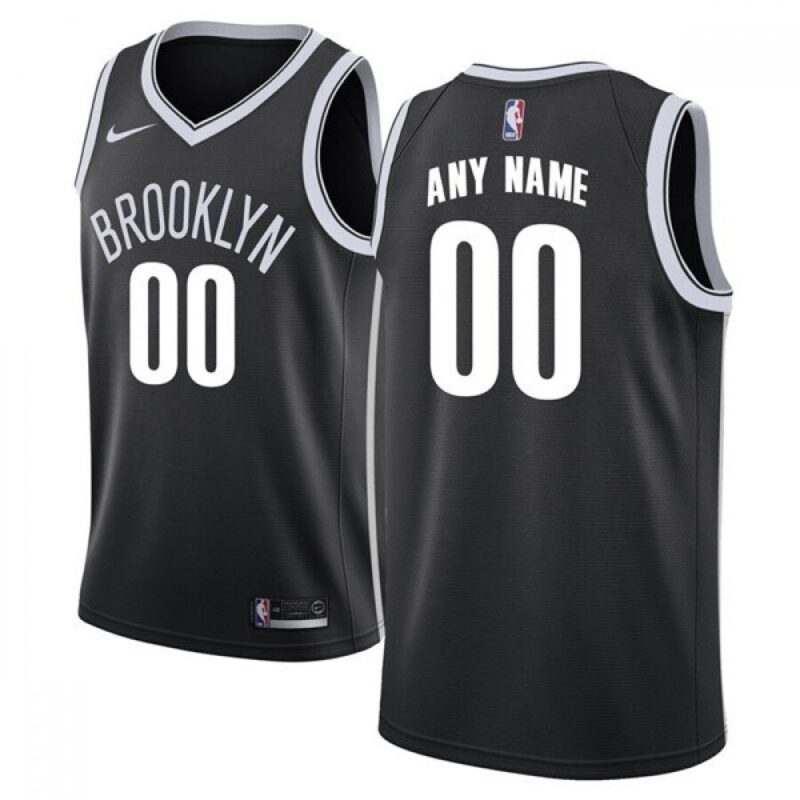 686413e4935a7_1 Men's Brooklyn Nets Black Customized Stitched NBA Jersey