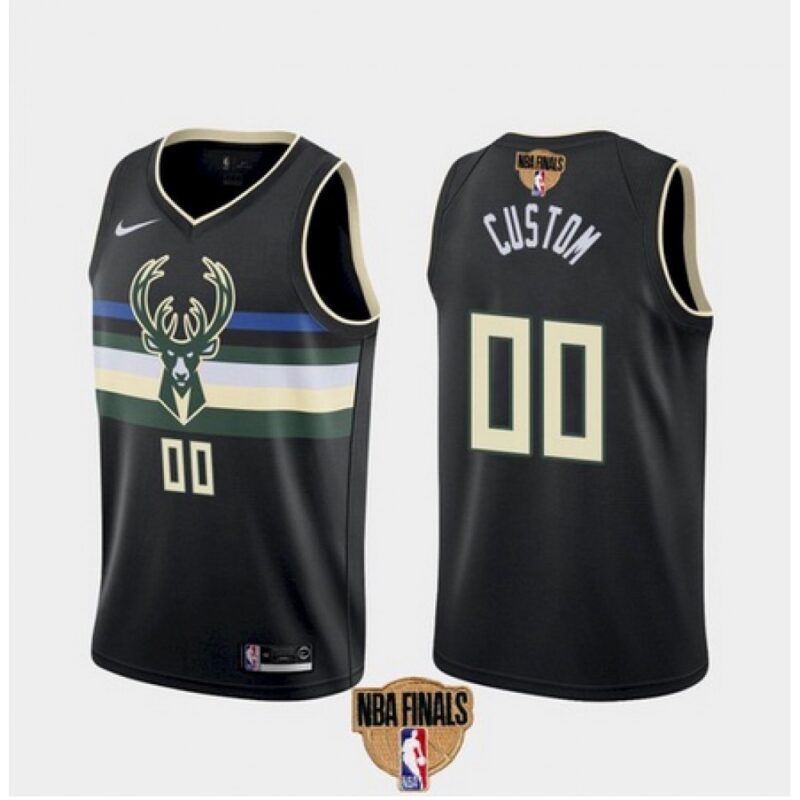 68641430eff85_1 Men's Milwaukee Bucks Customized 2021 NBA Finals Black Statement Edition Stitched Jersey