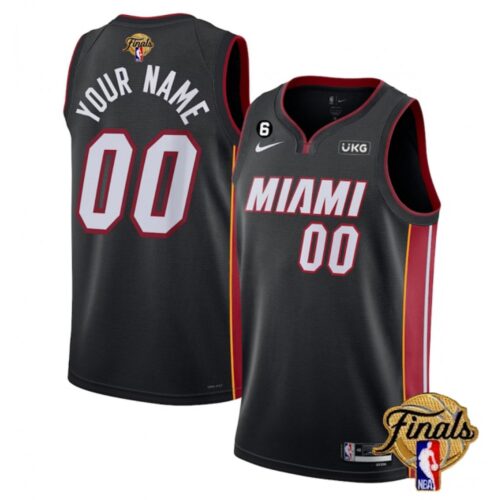 686415b42b3aa_1 Men's Miami Heat Customized Black 2023 Finals Icon Edition With NO.6 Patch Stitched Basketball Jersey