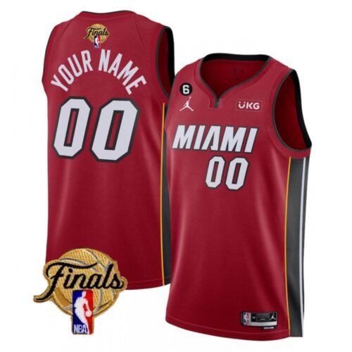 686415beb354e_1 Men's Miami Heat Customized Red Statement Edition With NO.6 Patch Stitched Basketball Jersey