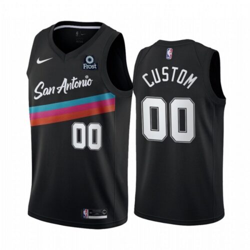 686415cbd42e0_1 Men's San Antonio Spurs 2020 Black City Edition Retro-'Fiesta' Customized Stitched NBA Jersey