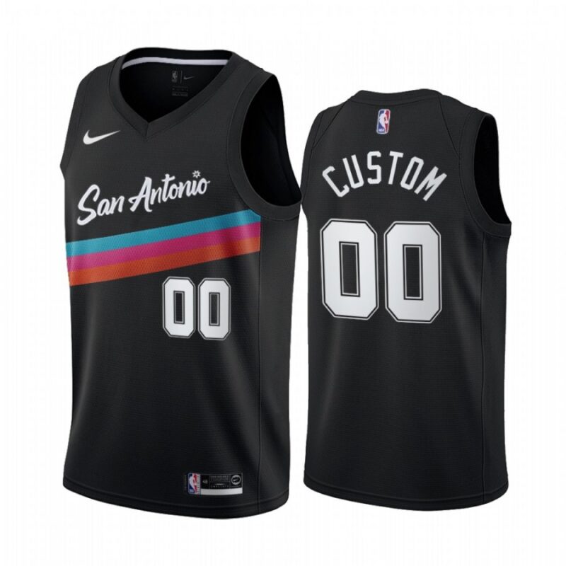 686415ce822c8_1 Men's San Antonio Spurs 2020 Black City Edition Customized Stitched NBA Jersey