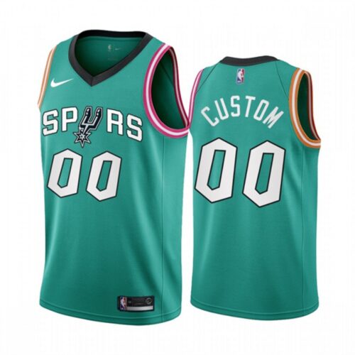 6864162bad54d_1 Men's San Antonio Spurs Customized 2022/23 Teal City Edition Stitched Basketball Jersey
