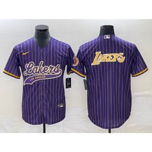 6864168c78888_1 Men's Los Angeles Lakers Team Big Logo Purple Cool Base With Patch Stitched Baseball Jersey
