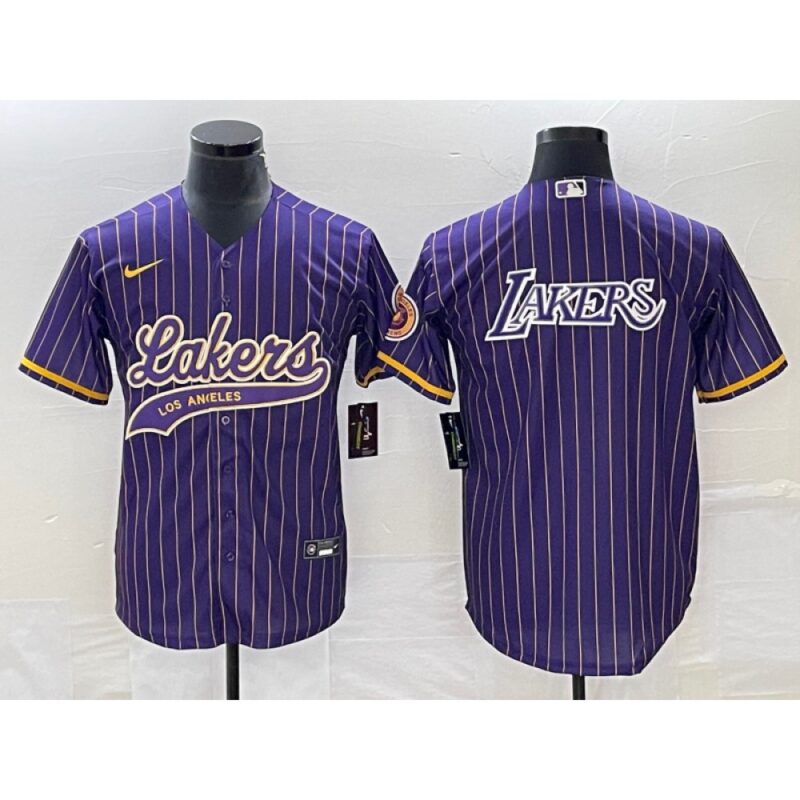 68641691e2db7_1 Men's Los Angeles Lakers Team Big Logo Purple Cool Base With Patch Stitched Baseball Jersey