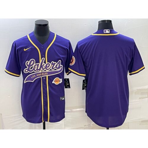 686416a445f93_1 Men's Los Angeles Lakers Blank Purple With Patch Cool Base Stitched Baseball Jersey