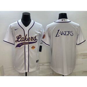 686416b6b4f1d_1 Men's Los Angeles Lakers White Team Big Logo With Patch Cool Base Stitched Baseball Jersey