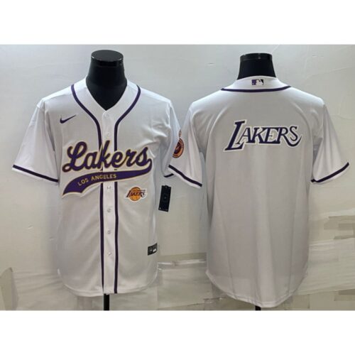 686416b6b4f1d_1 Men's Los Angeles Lakers White Team Big Logo With Patch Cool Base Stitched Baseball Jersey