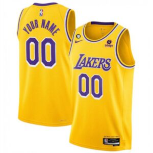 686416d3555b4_1 Men's Los Angeles Lakers Active Player Cutom 2022-23 Yellow No.6 Patch Stitched Basketball Jersey