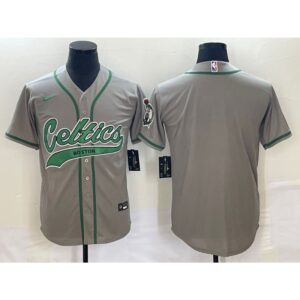 686416e68ea1a_1 Men's Boston Celtics Blank Gray Stitched Baseball Jersey